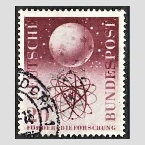 FRIM�RKER VESTTYSKL. BUND: 1955 | AFA 1177 | Forskningens fremme. - 20 pf. r�dbrun - Stemplet