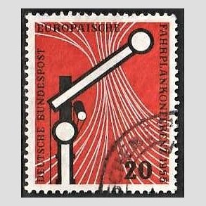 FRIM�RKER VESTTYSKL. BUND: 1955 | AFA 1182 | Europ�isk k�replankonference. - 20 pf. r�d/sort - Stemplet