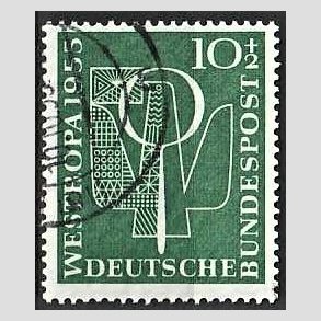 FRIM�RKER VESTTYSKL. BUND: 1955 | AFA 1180 | Westropa frim�rkeudstilling - 10 + 2 pf. gr�n - Stemplet