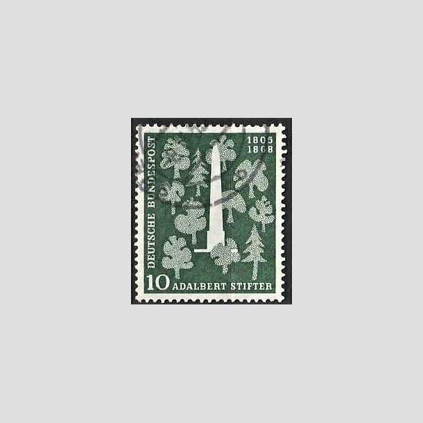 FRIMRKER VESTTYSKL. BUND: 1955 | AFA 1183 | Adalbert Stifter 150 r. - 10 pf. grn - Stemplet