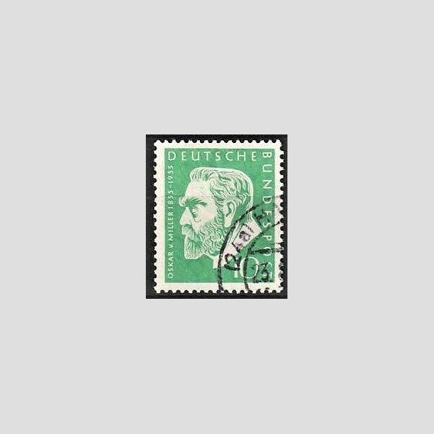 FRIMRKER VESTTYSKL. BUND: 1955 | AFA 1172 | Oskar V. Miller - 10 pf. grn - Stemplet