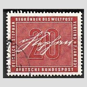 FRIM�RKER VESTTYSKL. BUND: 1956 | AFA 1190 | Heinrich von Stephan mindeudgave - 20 pf. karmin - Stemplet