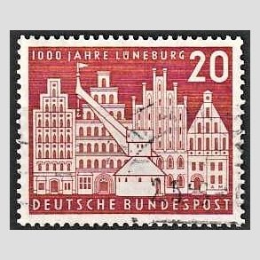 FRIM�RKER VESTTYSKL. BUND: 1956 | AFA 1193 | L�neburg 1000 �rs byjubil�um - 20 pf. brunr�d - Stemplet
