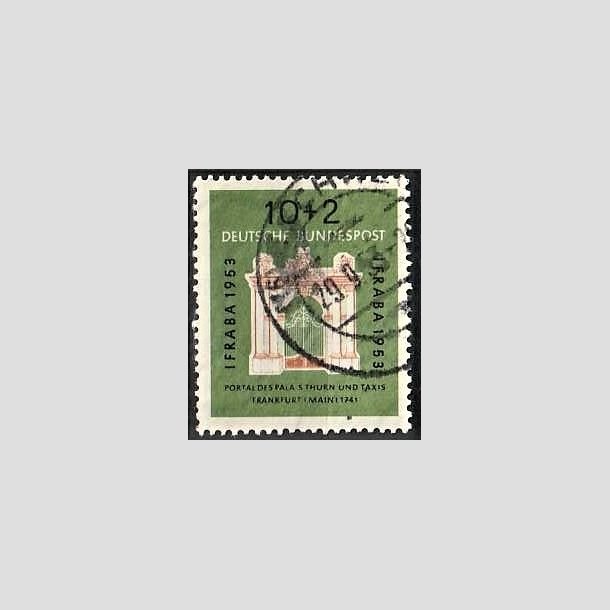 FRIMRKER VESTTYSKL. BUND: 1953 | AFA 1134 | IFRABA frimrkeudstilling - 10 + 2 pf. grn/rd/sort - Stemplet