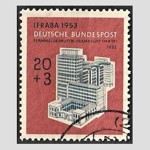 FRIM�RKER VESTTYSKL. BUND: 1953 | AFA 1135 | IFRABA frim�rkeudstilling - 20 + 3 pf. flerfarvet - Stemplet