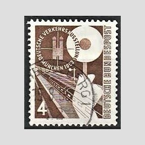 FRIM�RKER VESTTYSKL. BUND: 1953 | AFA 1130 | Trafikudstilling M�nchen. - 4 pf. brun - Stemplet