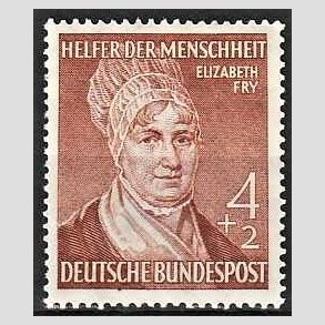 FRIM�RKER VESTTYSKL. BUND: 1952 | AFA 1119 | Menneskehedens hj�lpere - 4 + 2 pf. r�dbrun - Ubrugt