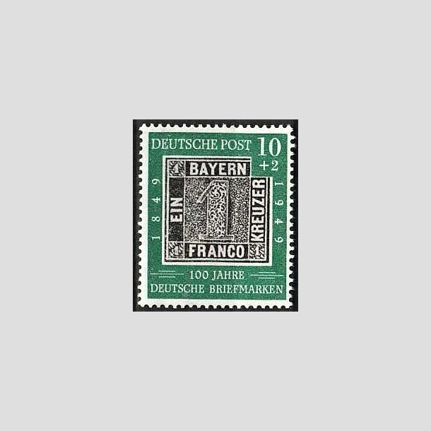 FRIMRKER VESTTYSKL. BUND: 1949 | AFA 1076 | Frimrkets 100-rs jubilum - 10 + 2 pf. grn/sort - Postfrisk