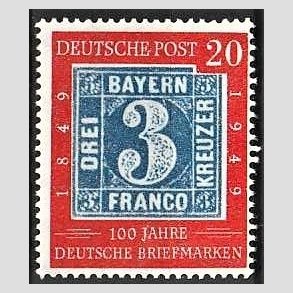 FRIM�RKER VESTTYSKL. BUND: 1949 | AFA 1077 | Frim�rkets 100-�rs jubil�um - 20 pf. r�d/bl� - Postfrisk