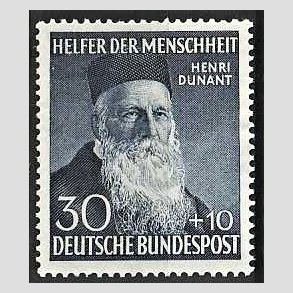 FRIMRKER VESTTYSKL. BUND: 1952 | AFA 1122 | Menneskehedens hjlpere - 30 + 10 pf. bl - Ubrugt