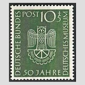 FRIM�RKER VESTTYSKL. BUND: 1953 | AFA 1126 | 10+5 pf. gr�n Deutsches Museum 50 �r. - Postfrisk