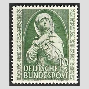 FRIM�RKER VESTTYSKL. BUND: 1952 | AFA 1115 | 10+3 pf. gr�n N�rnberg Nationalmuseum - Postfrisk