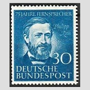 FRIM�RKER VESTTYSKL. BUND: 1952 | AFA 1124 | Philipp Reis - 30 pf. bl� - Ubrugt