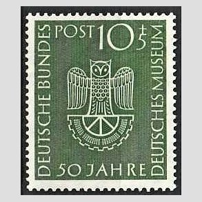 FRIM�RKER VESTTYSKL. BUND: 1953 | AFA 1126 | 10+5 pf. gr�n Deutsches Museum 50 �r. - Ubrugt