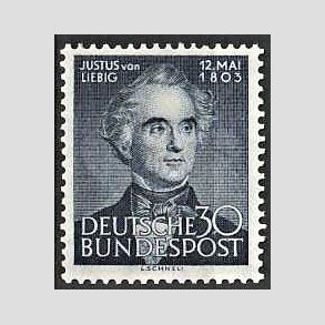 FRIM�RKER VESTTYSKL. BUND: 1953 | AFA 1129 | Liebig mindeudgave 30 pf. bl� - Ubrugt