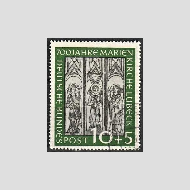 FRIMRKER VESTTYSKL. BUND: 1951 | AFA 1102 | Lbeck Mariekirke 700 rs jubilum - 10 + 5 pf. grn/gr - Stemplet