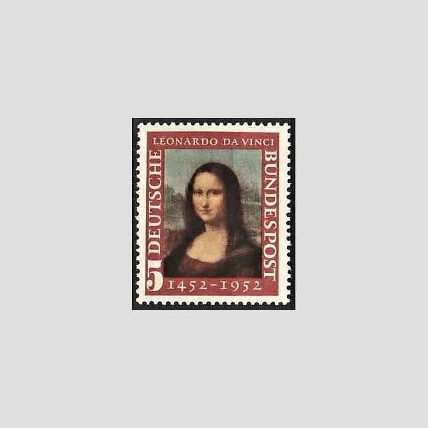 FRIMRKER VESTTYSKL. BUND: 1952 | AFA 1111 | Leonardo da Vinci Mindeudgave - 5 pf. flerfarvet - Postfrisk