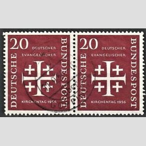 FRIM�RKER VESTTYSKL. BUND: 1956 | AFA 1199 | Evangelist kirkedag - 20 pf. m�rkr�dbrun i par - Stemplet