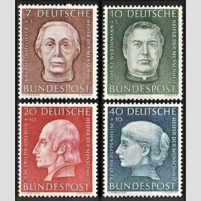 FRIM�RKER VESTTYSKL. BUND: 1954 | AFA 1163 | Menneskehedens Hj�lpere - 7+3 pf. - 40+10 pf. i s�t - Postfrisk