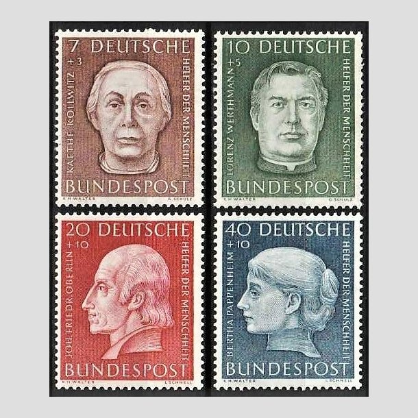 FRIMRKER VESTTYSKL. BUND: 1954 | AFA 1163 | Menneskehedens Hjlpere - 7+3 pf. - 40+10 pf. i st - Postfrisk