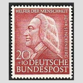 FRIM�RKER VESTTYSKL. BUND: 1953 | AFA 1138 | Menneskehedens Hj�lpere - 20 + 10 pf. r�d - Postfrisk