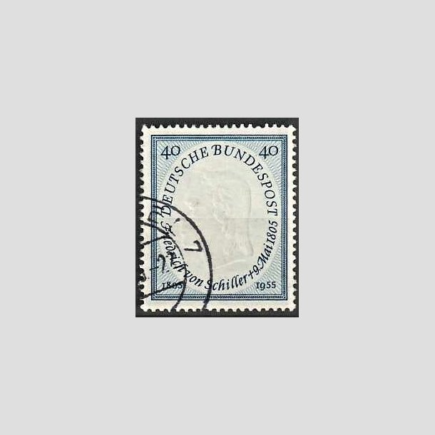 FRIMRKER VESTTYSKL. BUND: 1955 | AFA 1173 | Friedrich v. Schiller. - 40 pf. lysbl - Stemplet