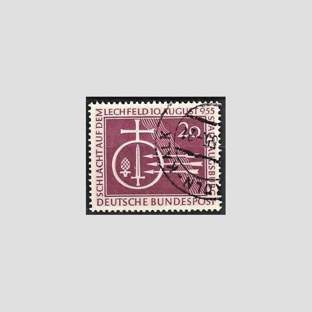 FRIMRKER VESTTYSKL. BUND: 1955 | AFA 1179 | 1000-ret for slaget ved Lechfeld - 20 pf. rdlilla - Stemplet