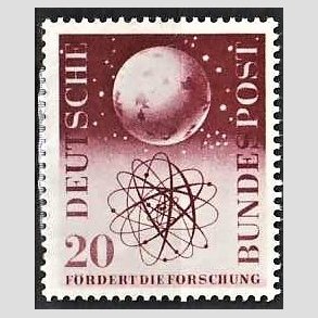 FRIM�RKER VESTTYSKL. BUND: 1955 | AFA 1177 | Forskningens fremme. - 20 pf. r�dbrun - Postfrisk