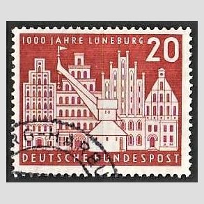 FRIM�RKER VESTTYSKL. BUND: 1956 | AFA 1193 | L�neburg 1000 �rs byjubil�um - 20 pf. brunr�d - Stemplet