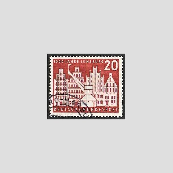 FRIMRKER VESTTYSKL. BUND: 1956 | AFA 1193 | Lneburg 1000 rs byjubilum - 20 pf. brunrd - Stemplet
