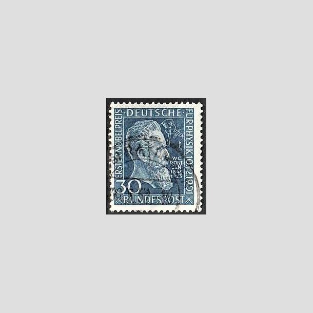 FRIMRKER VESTTYSKL. BUND: 1951 | AFA 1110 | W. C. Rntgen - 30 pf. bl - Stemplet