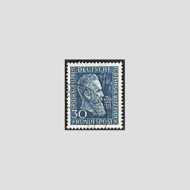 FRIMRKER VESTTYSKL. BUND: 1951 | AFA 1110 | W. C. Rntgen - 30 pf. bl - Stemplet