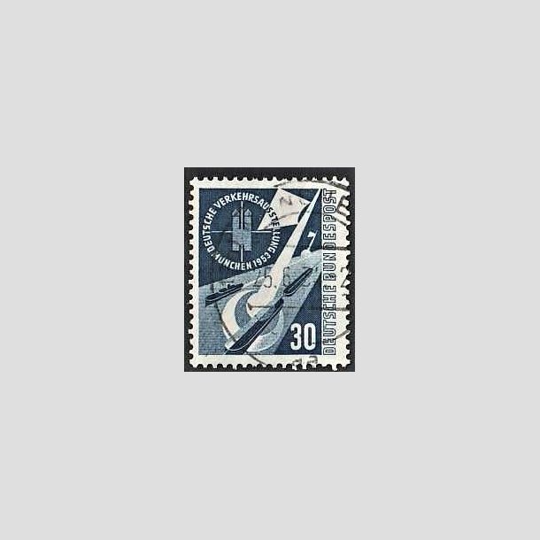 FRIMRKER VESTTYSKL. BUND: 1953 | AFA 1133 | Trafikudstilling Mnchen. - 30 pf. bl - Stemplet