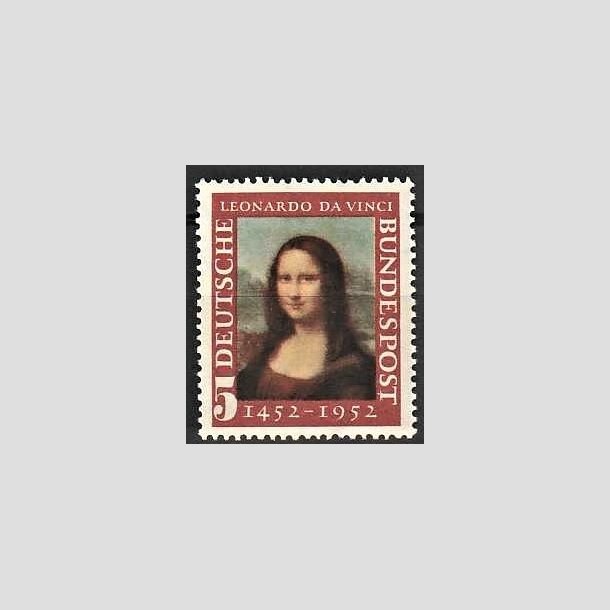 FRIMRKER VESTTYSKL. BUND: 1952 | AFA 1111 | Leonardo da Vinci Mindeudgave - 5 pf. flerfarvet - Postfrisk