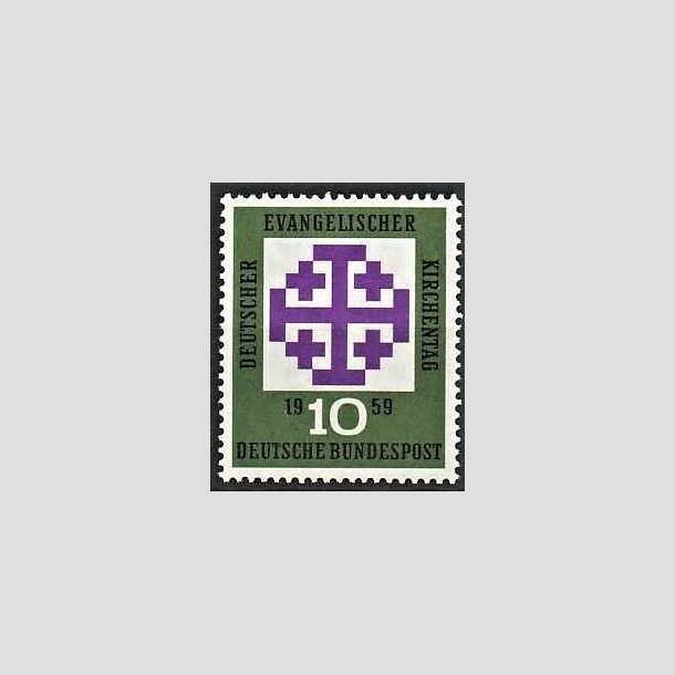 FRIMRKER VESTTYSKL. BUND: 1959 | AFA 1278 | Evangelist kirkedag. - 10 pf. grn/violet/sort - Postfrisk
