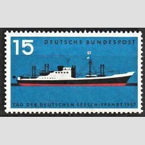 FRIM�RKER VESTTYSKL. BUND: 1957 | AFA 1224 | Skibsfartens dag. - 15 pf. bl�/sort/r�d - Postfrisk