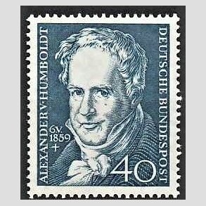 FRIM�RKER VESTTYSKL. BUND: 1959 | AFA 1266 | Alexander v. Homboldt - 40 pf. bl� - Postfrisk