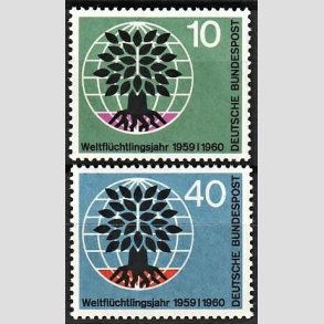 FRIM�RKER VESTTYSKL. BUND: 1960 | AFA 1290-91 | Verdensflygtninge�ret. - 10 pf. + 40 pf. i s�t - Postfrisk