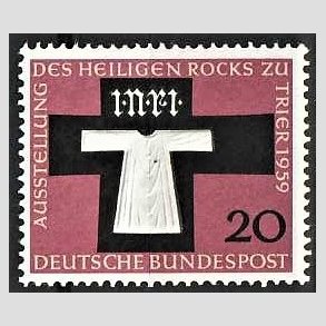 FRIM�RKER VESTTYSKL. BUND: 1959 | AFA 1277 | Den hellige kjortel i Trier. - 20 pf. violet/gul/sort - Postfrisk