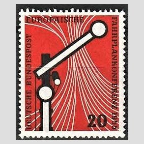 FRIM�RKER VESTTYSKL. BUND: 1955 | AFA 1182 | Europ�isk k�replankonference. - 20 pf. r�d/sort - Postfrisk