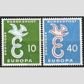 FRIM�RKER VESTTYSKL. BUND: 1958 | AFA 1257,1258 | Europam�rker - 10 pf. + 40 pf. i s�t - Postfrisk