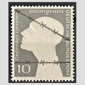 FRIM�RKER VESTTYSKL. BUND: 1953 | AFA 1128 | Mindeudgave for krigsfanger - 10 pf. gr� - Postfrisk