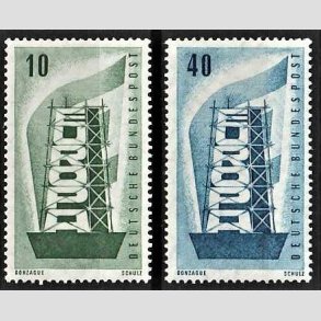 FRIM�RKER VESTTYSKL. BUND: 1956 | AFA 1204,1205 | Europam�rker. - 10 pf. + 40 pf. i s�t - Postfrisk