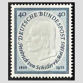 FRIM�RKER VESTTYSKL. BUND: 1955 | AFA 1173 | Friedrich v. Schiller. - 40 pf. lysbl� - Postfrisk