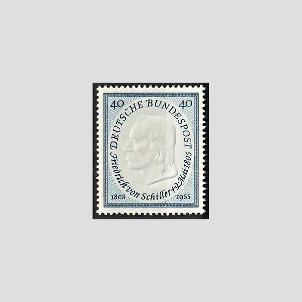 FRIMRKER VESTTYSKL. BUND: 1955 | AFA 1173 | Friedrich v. Schiller. - 40 pf. lysbl - Postfrisk