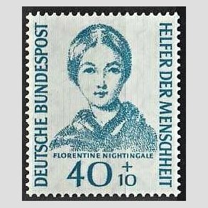 FRIM�RKER VESTTYSKL. BUND: 1955 | AFA 1188 | Menneskehedens hj�lpere - 40 + 10 pf. bl� - Postfrisk