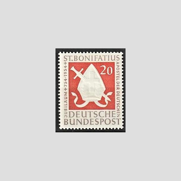 FRIMRKER VESTTYSKL. BUND: 1954 | AFA 1162 | St. Bonifatius. - 20 pf. grbrun/rd - Postfrisk