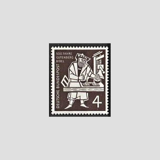 FRIMRKER VESTTYSKL. BUND: 1954 | AFA 1161 | Gutenberg bibel 500 r. - 4 pf. mrkbrun - Postfrisk