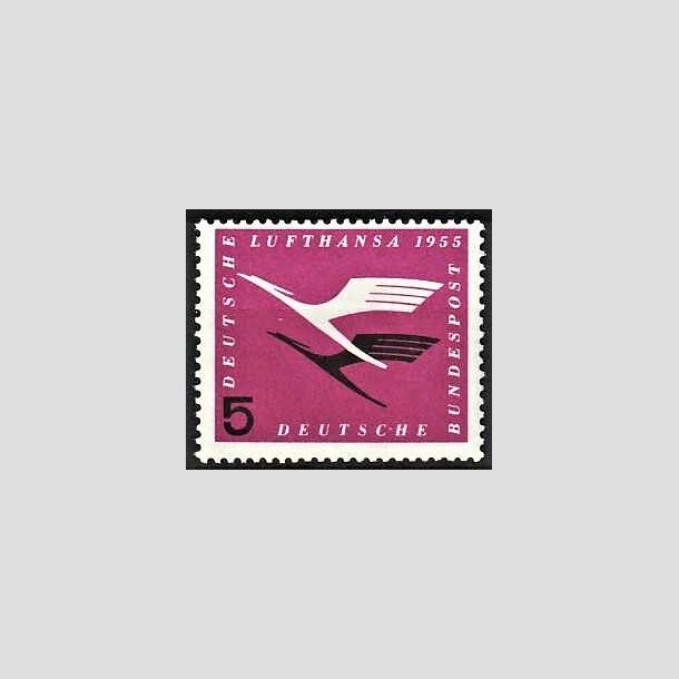 FRIMRKER VESTTYSKL. BUND: 1955 | AFA 1168 | Lufthansas genetablering - 5 pf. lilla/sort - Postfrisk