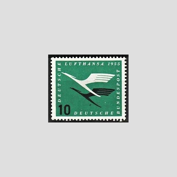 FRIMRKER VESTTYSKL. BUND: 1955 | AFA 1169 | Lufthansas genetablering - 10 pf. grn/sort - Postfrisk